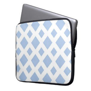 Housse Pour Ordinateur Portable Diamants bleu clair sur blanc