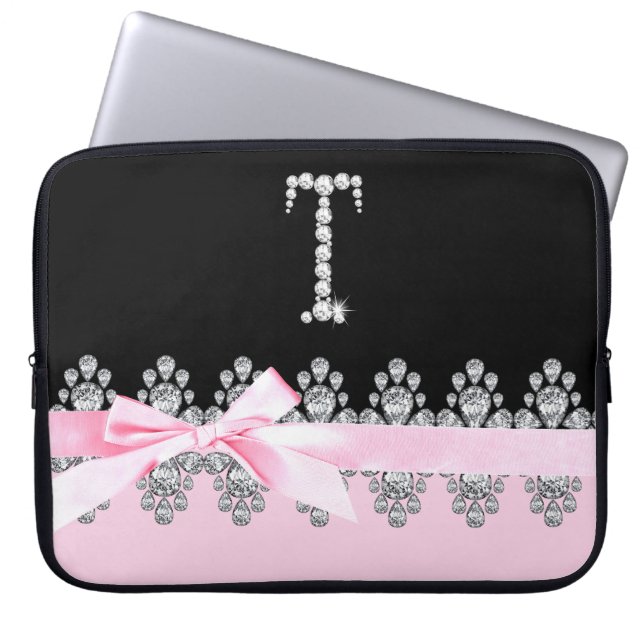 Housse Pour Ordinateur Portable Diamond Delilah : T initial (Devant)