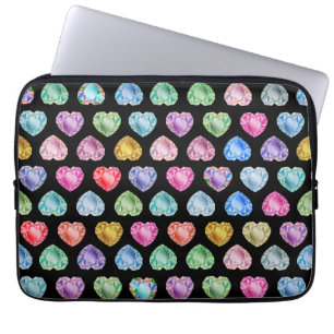 Housse Pour Ordinateur Portable Diamond Heart Aquarelle Motif mignon Pastel Girly