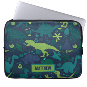 Housse Pour Ordinateur Portable Dino Doodle Silhouettes Enfants Dinosaur