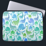 Housse Pour Ordinateur Portable Dino Stripe Aquarelle Dinosaures Adorable<br><div class="desc">Dino Stripe Aquarelle Dinosaures Adorable Motif mignon.</div>