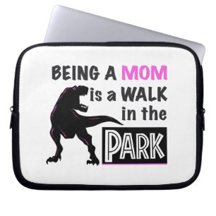 Housse Pour Ordinateur Portable Dinosaure drôle Être maman est une promenade dans