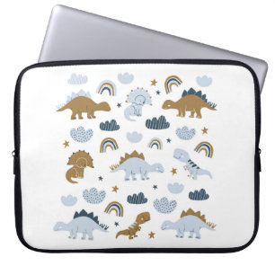 Housse Pour Ordinateur Portable Dinosaures dessinés à la main dans le style scandi
