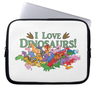 Housse Pour Ordinateur Portable Dinosaures mignons et colorés
