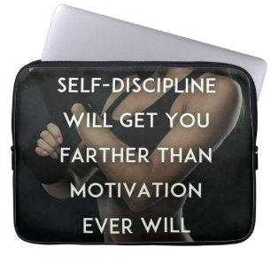 Housse Pour Ordinateur Portable Discipline vs Motivation - Inspiration de gym pour