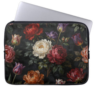 Housse Pour Ordinateur Portable Disposition florale de tulipes et pivoines Moody r