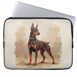 Housse Pour Ordinateur Portable Dobermann Pinscher Chien Marron Rouille Rouge