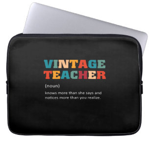 Housse Pour Ordinateur Portable Don de l'enseignant Enseignant Vintage
