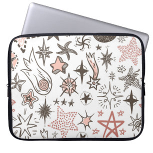 Housse Pour Ordinateur Portable Doodles cosmiques : Étoiles et comètes