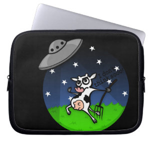 HOUSSE POUR ORDINATEUR PORTABLE DORMIER PORTABLE DE LA VACHE DE DESSIN AMUSANT ALI