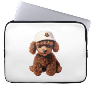 Housse Pour Ordinateur Portable Dossier Caniche Tasse à Thé Blanche