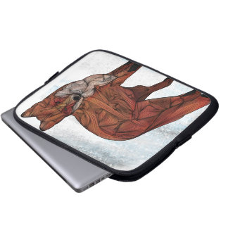 Housse Pour Ordinateur Portable Douille électronique de renard rouge