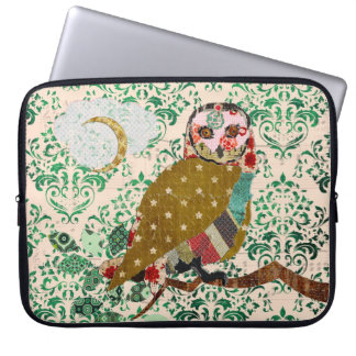 Housse Pour Ordinateur Portable Douille rose d'ordinateur de damassé de vert de