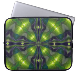 Housse Pour Ordinateur Portable Douille verte d'ordinateur de fractale de synergie