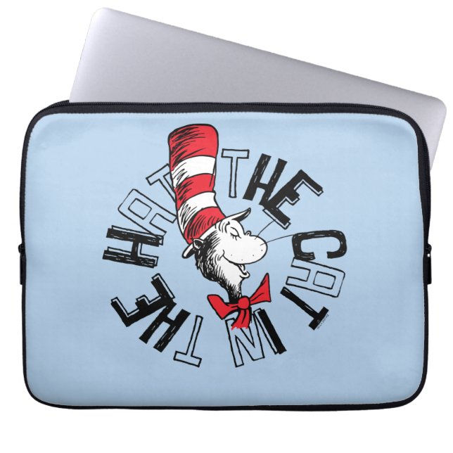Housse Pour Ordinateur Portable Dr Seuss | Chat dans l'art rond Casquette (Devant)