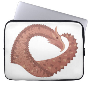 Housse Pour Ordinateur Portable Dragon cardiaque Brown en blanc