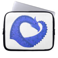 Dragon cœur bleu sur fond blanc