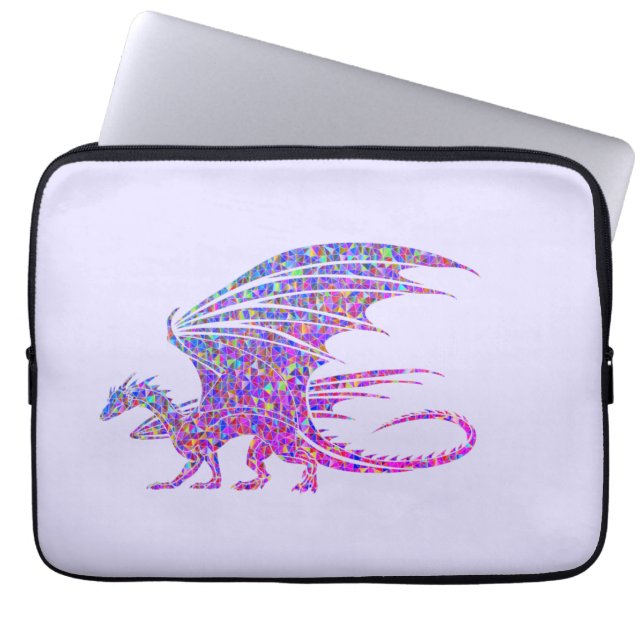 Housse Pour Ordinateur Portable Dragon de mosaïque Extraordinaire violet (Devant)