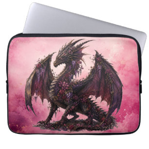 Housse Pour Ordinateur Portable Dragon Fleur Dragon de Fantaisie Botanique