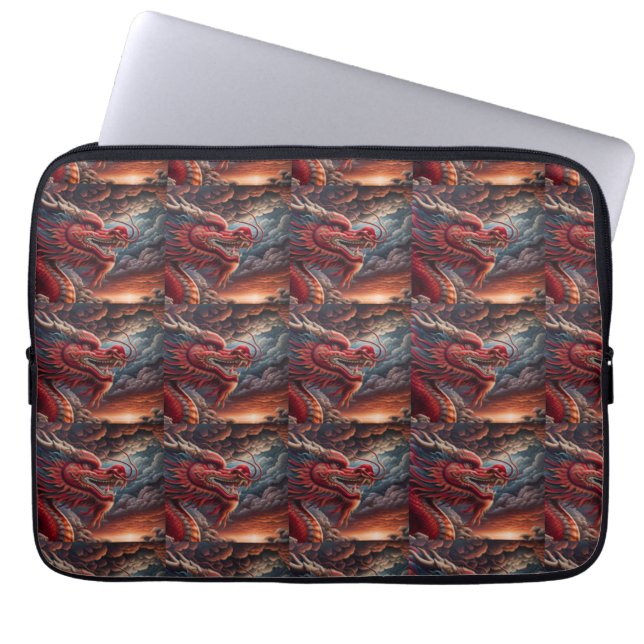 Housse Pour Ordinateur Portable Dragon Rouge  (Devant)