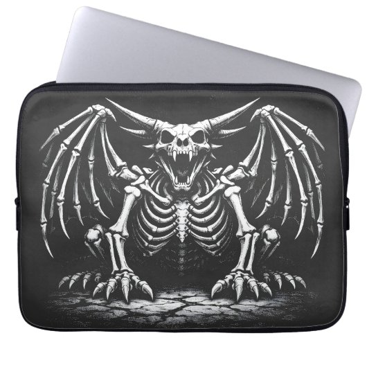 Housse Pour Ordinateur Portable Dragon squelette par BurnsInHell (Devant)