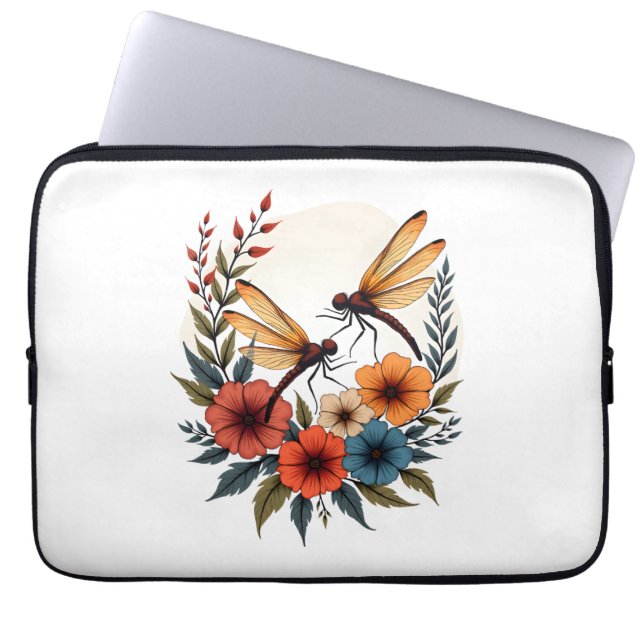 Housse Pour Ordinateur Portable Dragonfly Floral Boho (Devant)