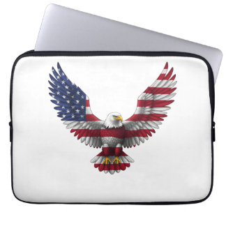 Housse Pour Ordinateur Portable Drapeau américain aigle chauve 4 juillet