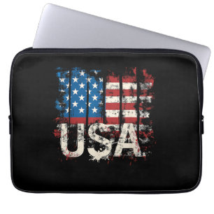 Housse Pour Ordinateur Portable Drapeau américain rétro 4 juillet