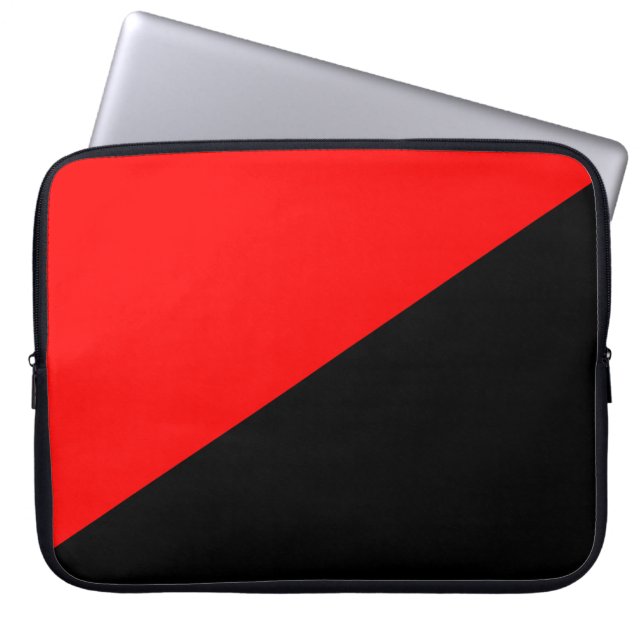 Housse Pour Ordinateur Portable Drapeau anarchiste (Devant)
