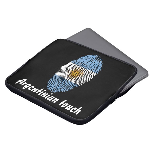 Housse Pour Ordinateur Portable Drapeau argentin d'empreinte digitale de contact (Devant haut)