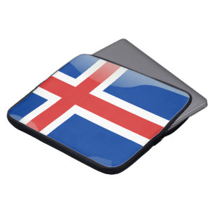 Housse Pour Ordinateur Portable Drapeau brillant islandais