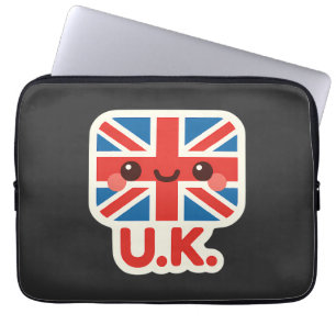 Housse Pour Ordinateur Portable Drapeau britannique de Kawaii - Design britannique