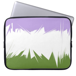 Housse Pour Ordinateur Portable Drapeau de fierté Genderqueer abstrait ZigZag épic