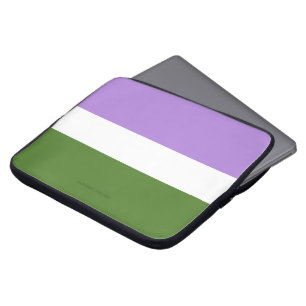 Housse Pour Ordinateur Portable Drapeau de fierté genderqueer de SlipperyJoe lavan