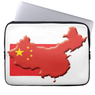 Housse Pour Ordinateur Portable Drapeau de la CHINE Carte Patriotique Ordinateur
