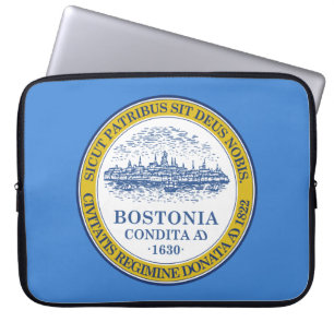 Housse Pour Ordinateur Portable Drapeau de la ville de Boston (Massachusetts)