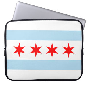 Housse Pour Ordinateur Portable Drapeau de la ville de Chicago (Illinois)