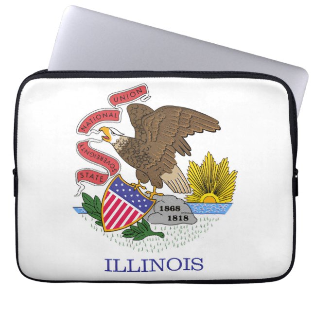 Housse Pour Ordinateur Portable Drapeau de l'Illinois (Devant)