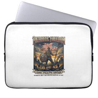 Housse Pour Ordinateur Portable Drapeau de rouille patriotique Survivant Apocalyps