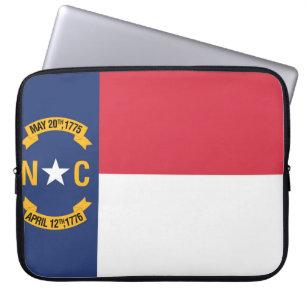Housse Pour Ordinateur Portable Drapeau d'État de Caroline du Nord, États-Unis