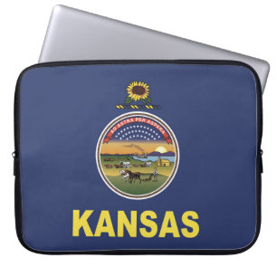 Housse Pour Ordinateur Portable Drapeau d'État du Kansas, États-Unis