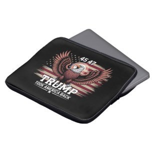 Housse Pour Ordinateur Portable Drapeau du 45e et 47e président Trump 2025 Aigle A