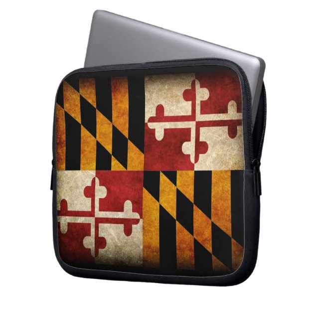 Housse Pour Ordinateur Portable Drapeau du Maryland (devant gauche)