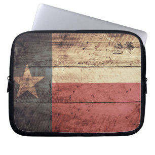 Housse Pour Ordinateur Portable Drapeau Old Wood Texas