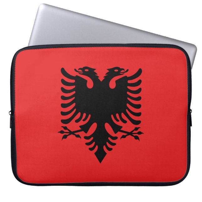 Housse Pour Ordinateur Portable Drapeau patriotique albanais (Devant)
