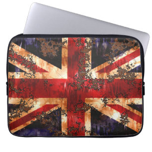 Housse Pour Ordinateur Portable Drapeau patriotique rouillé du Royaume-Uni