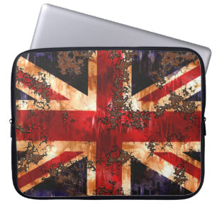 Housse Pour Ordinateur Portable Drapeau patriotique rouillé du Royaume-Uni