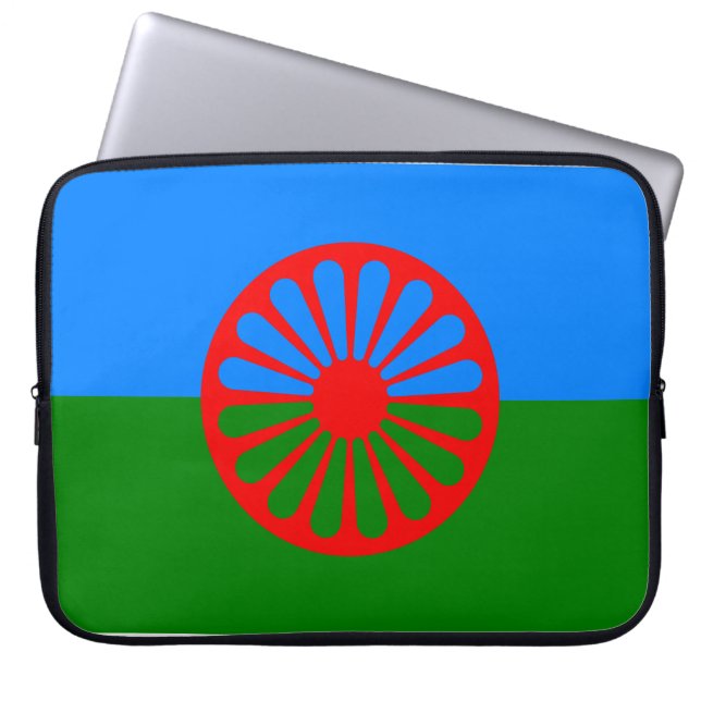 Housse Pour Ordinateur Portable Drapeau romani (Devant)