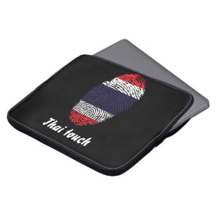 Housse Pour Ordinateur Portable Drapeau thaïlandais d'empreinte digitale de