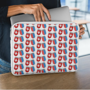 Housse Pour Ordinateur Portable Drapeaux suisses et cantons du Tessin